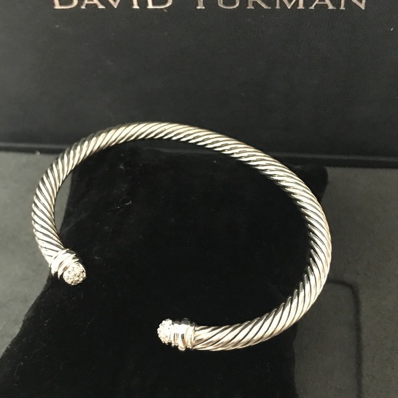 David Yurman 5mm Silver/diamonds bracelet - Picture 6 of 8